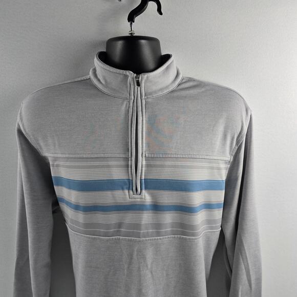 Pebble Beach dry-luxe performance pullover 1/4 sweater mens Large gray blue 5354 - Picture 2 of 9